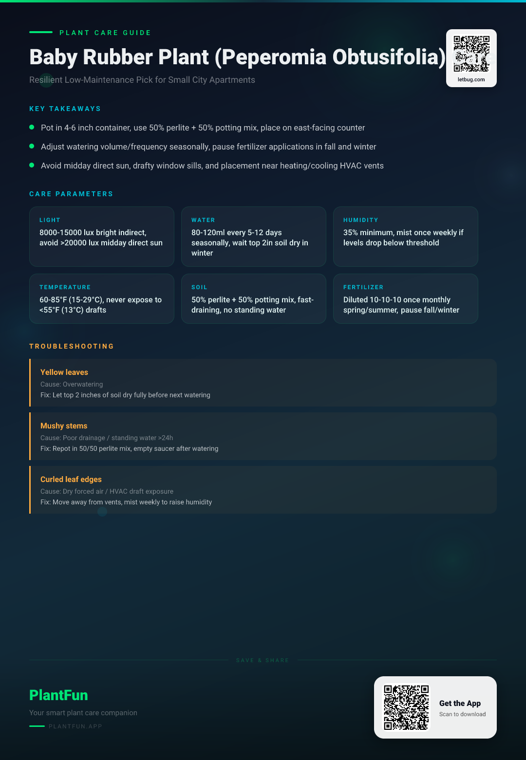 Baby Rubber Plant (Peperomia obtusifolia) in Small City Apartments: The Only Care Guide You'll Ever Need — Care Guide for indoor houseplants