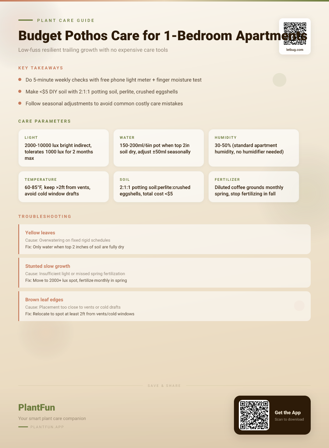 The Budget Pothos Care Checklist for Resilient Growth in Typical 1-Bedroom Apartments — Care Guide for indoor houseplants