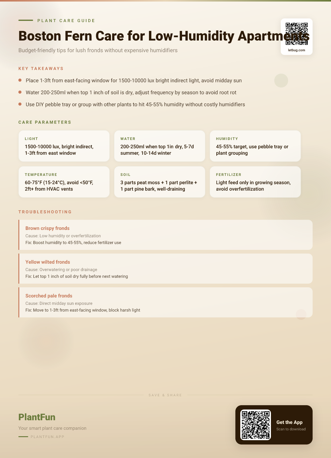 The Complete Boston Fern Care Checklist for Resilient Growth in Low-Humidity Apartments — Care Guide for indoor houseplants