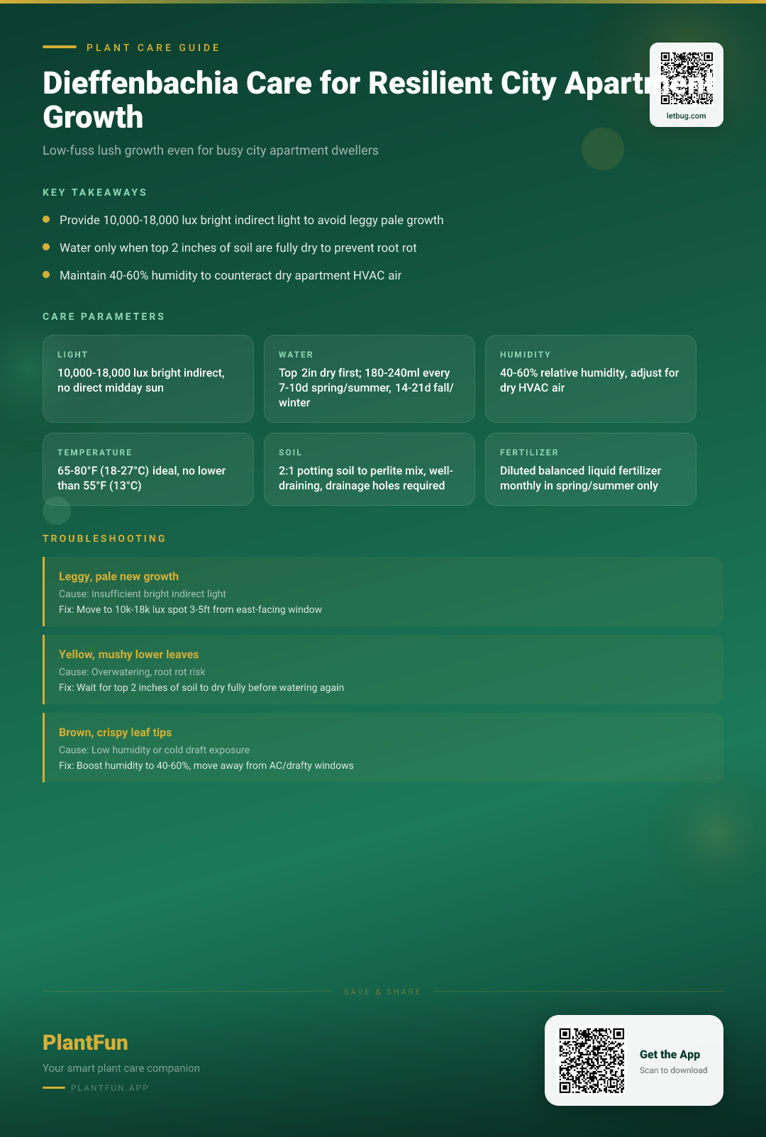 The Complete Dieffenbachia Care Checklist for Resilient Growth in Typical City Apartments — Care Guide for indoor houseplants