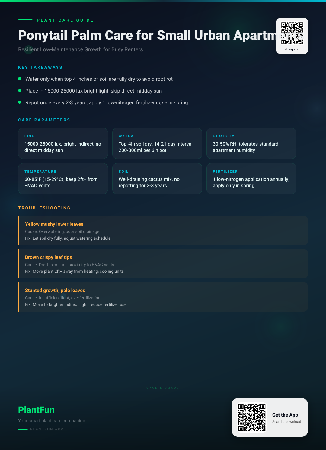 The Complete Ponytail Palm Care Checklist for Small Urban Apartments: Resilient Growth Made Easy — Care Guide for indoor houseplants