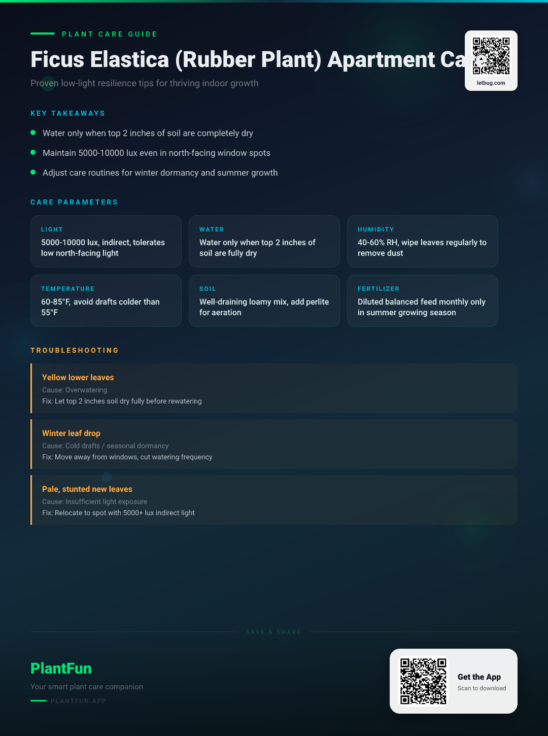 Ficus Elastica in a Dimly Lit Apartment: The Complete Resilience Care Guide — Care Guide for indoor houseplants