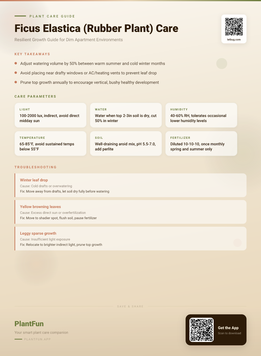 Ficus Elastica in a Dimly Lit Apartment: The Complete Rubber Plant Care Guide for Resilience — Care Guide for indoor houseplants