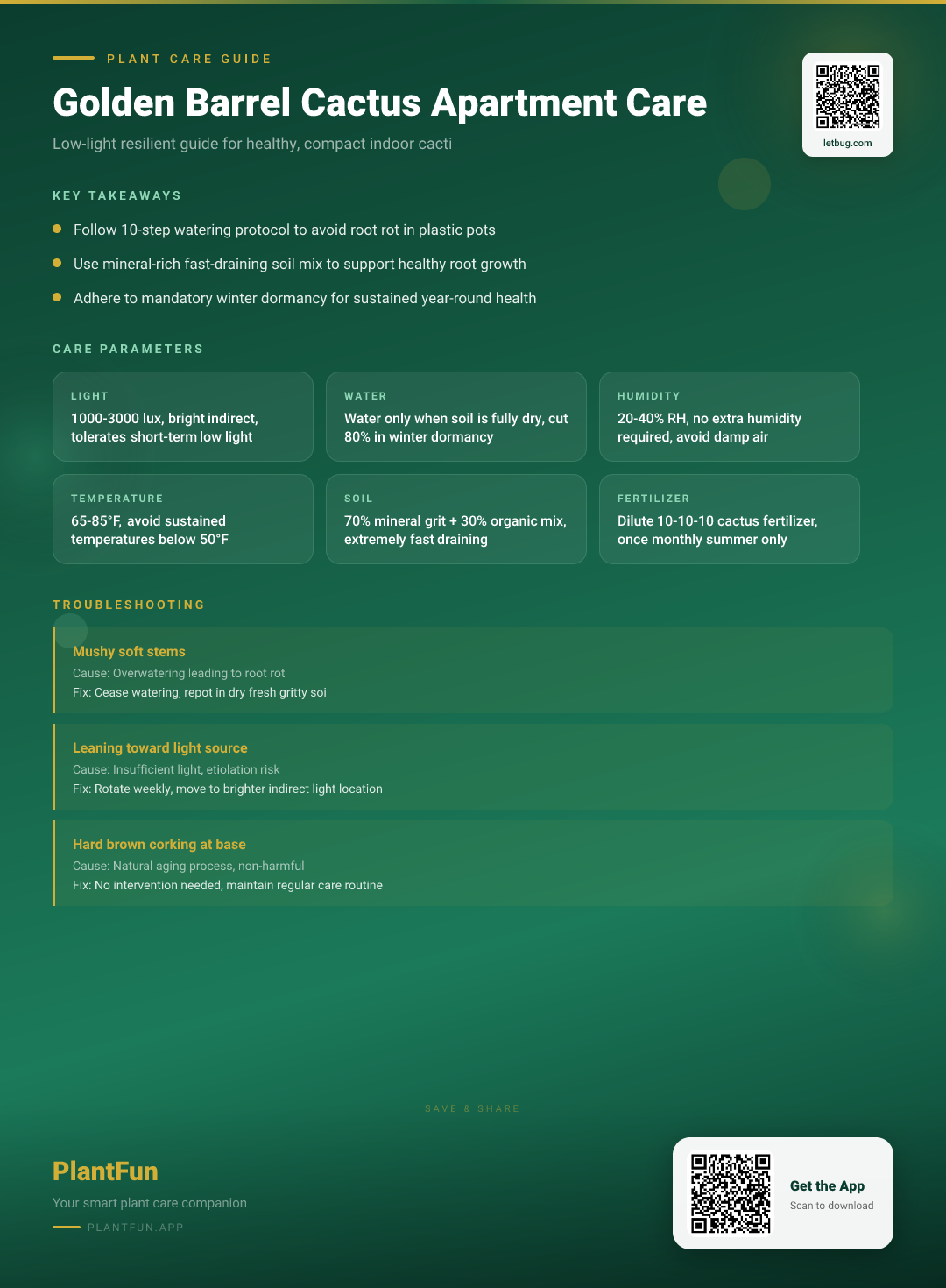 Golden Barrel Cactus in a Low-Light Apartment: The Complete Care Guide for Resilient Growth — Care Guide for indoor houseplants