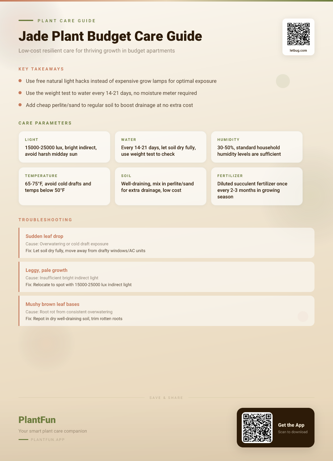 The Jade Plant Budget Care Guide: Resilient Growth in Typical Low-Budget Apartments — Care Guide for indoor houseplants