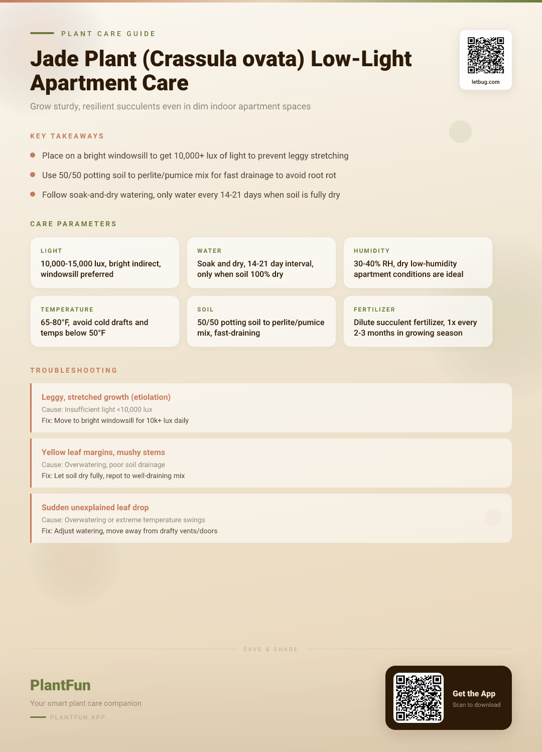 Jade Plant in a Low-Light Apartment: The Complete Care Guide for Resilient Growth — Care Guide for indoor houseplants