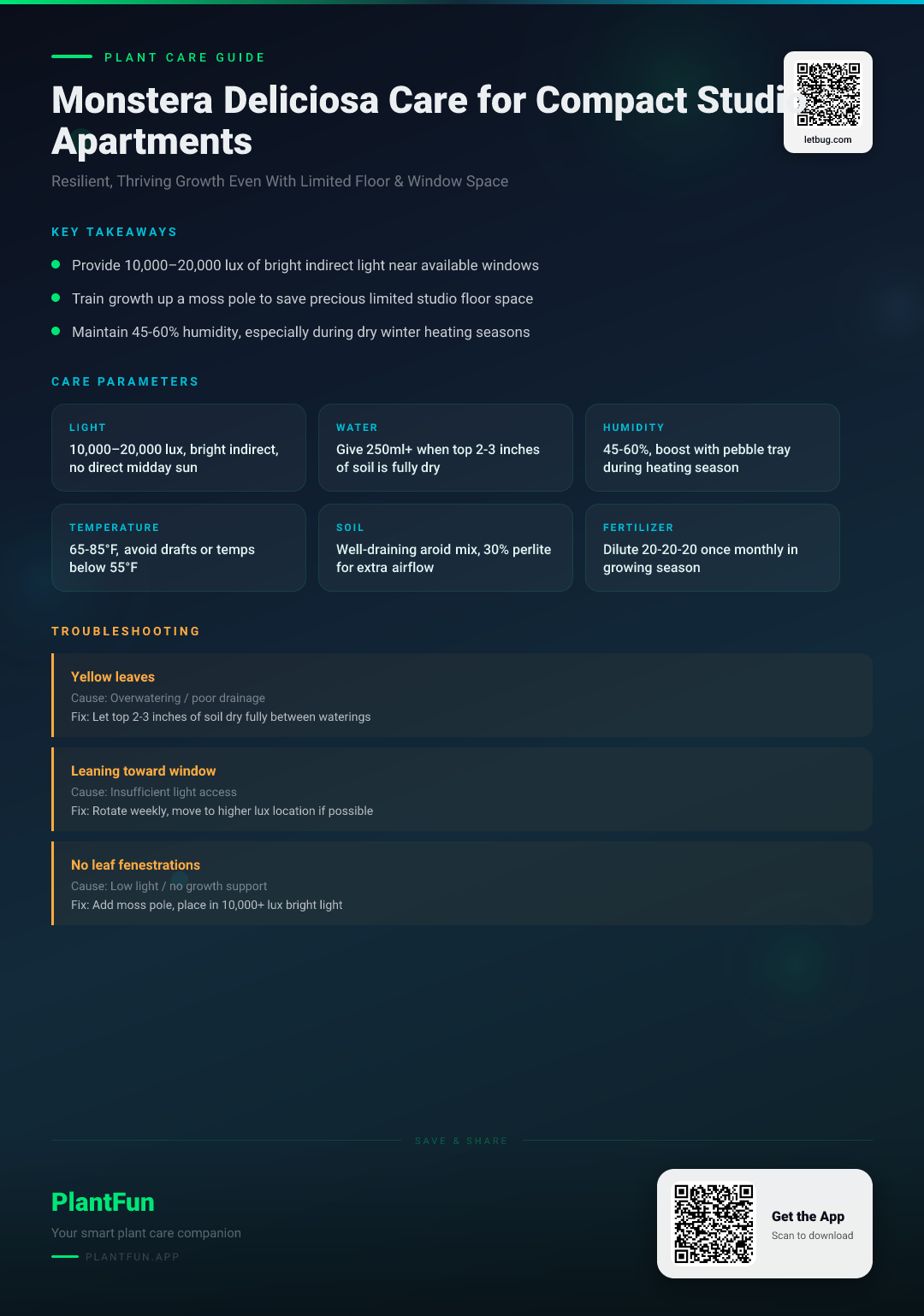 Monstera Deliciosa in a Compact Studio Apartment: The Ultimate Care Guide for Resilient Growth — Care Guide for indoor houseplants