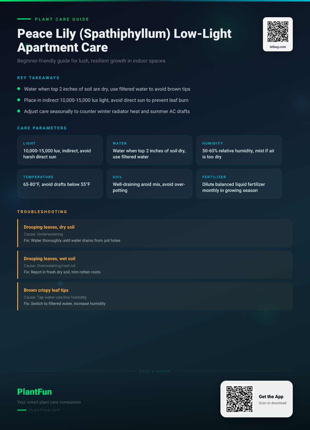 Peace Lily Care in Low-Light Apartments: A Resilient Growth Guide for Beginners — Care Guide for indoor houseplants