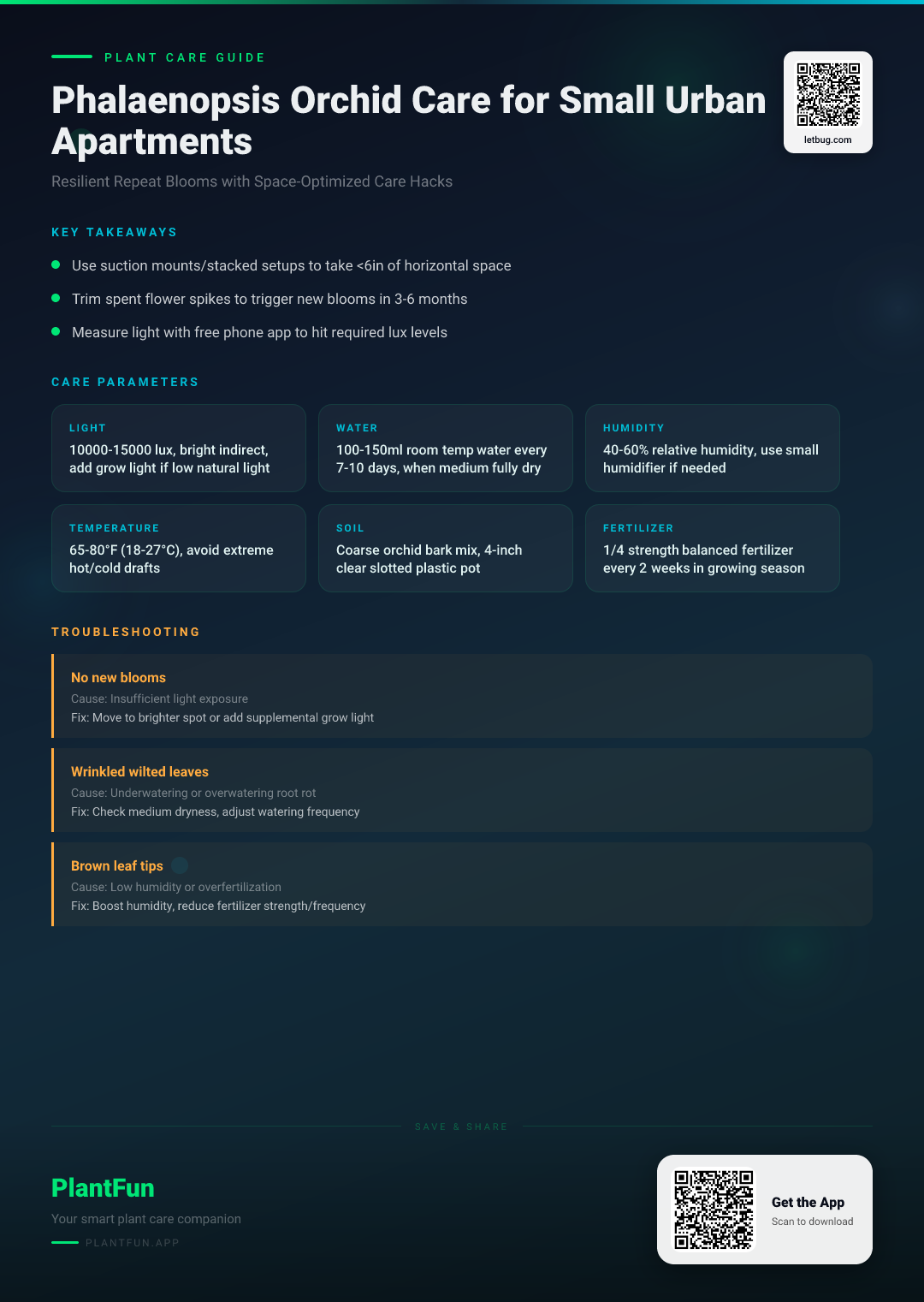 Phalaenopsis Orchid Care Checklist for Resilient Bloom Growth in Small Urban Apartments — Care Guide for indoor houseplants