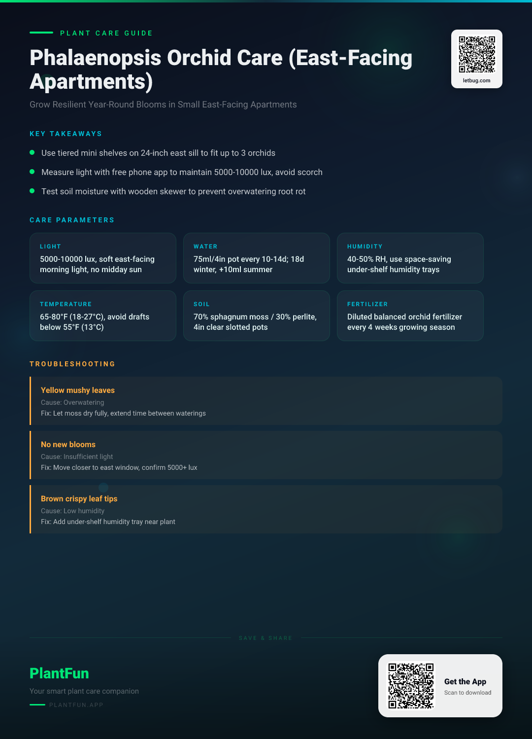 Phalaenopsis Orchid Care Checklist For Small East-Facing Apartments: Grow Resilient Blooms Year-Round — Care Guide for indoor houseplants